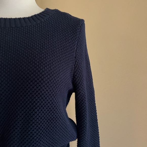 Appleseed’s Petites Knit 100% Cotton Sweater Navy - Picture 3 of 4